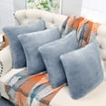 thumbnail image 2 of Home Soft Things Faux Fur Throw Pillow Cover 4 Piece Set-Orion Blue - 20" x 20", 2 of 9