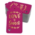 thumbnail image 1 of Inkdotpot 100 Pack Real Gold Foil Paper Tags Love Is Sweet Wedding Favor Hang Tag, 1 of 6