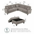 thumbnail image 4 of Hudson L Shaped Sectional Couch with Ottoman in Beige Herringbone Fabric, 4 of 7