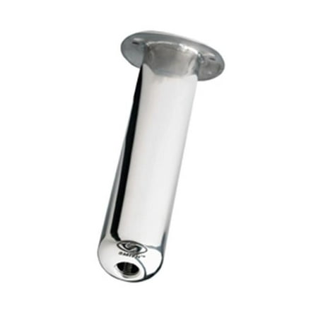 Flush Mount Rod Holder - Stainless Steel - 30 Degree Angle 10.5 Inches Deep