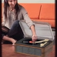 thumbnail image 3 of Methold Reproductor de CD portátil con sonido de alta y duradero para el hogar Reproductor de CD con altavoces Reproductores de CD Sistemas de cine en casa marrón, 3 of 6