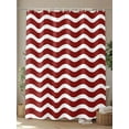 thumbnail image 4 of Shower Curtains for Bathroom-72"x72", Red White Stripe Water Ripple Waterproof Bath Curtain Grommet Shower Curtain Set with Hooks, Abstract Minimalist Geometric Art Washable Bath Accessories, 4 of 6