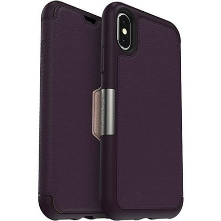 OtterBox Strada Series Case for iPhone Xs & iPhone X - Non Retail Packaging - Royal Blush (Winter Bloom/Cameo Rose)