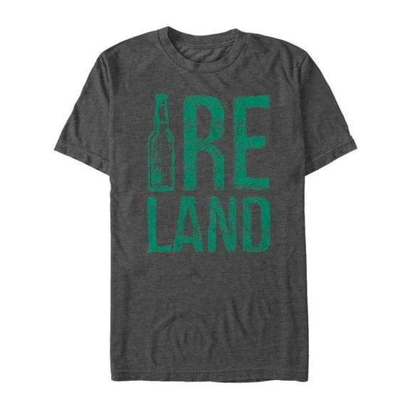 Men's Lost Gods St. Patrick's Day Ireland Bottle Graphic Tee Charcoal Heather Large
