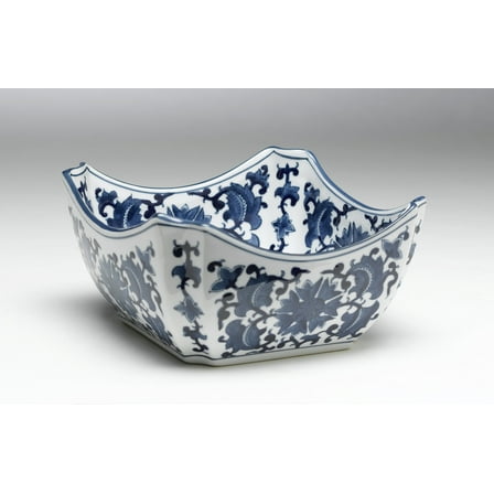Zeckos AA Importing 59710 Square Blue And White Bowl