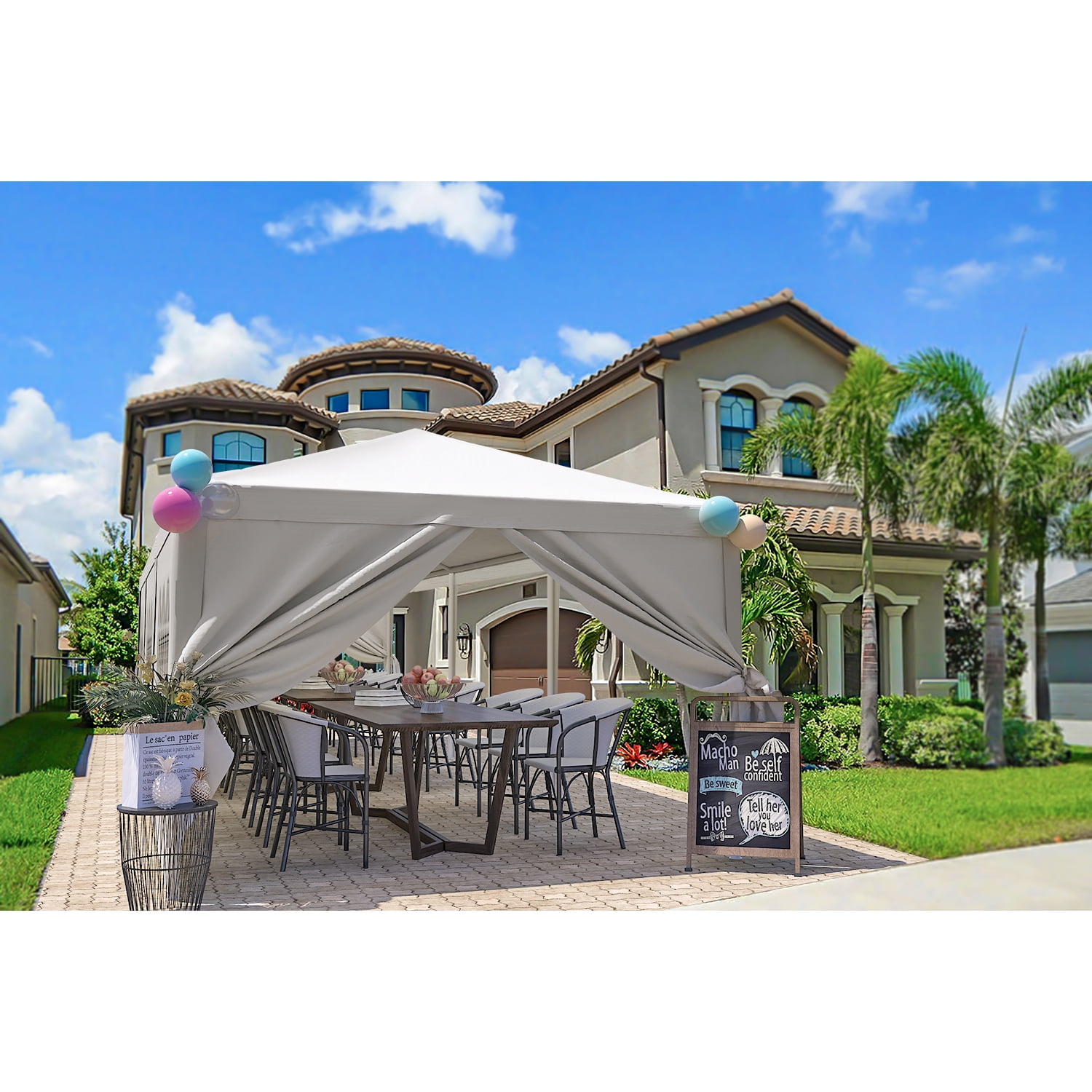 Lacoo 10' x 30' Outdoor Canopy Wedding Party Tent Patio Camping Shelter Pavilion w/Removable Sidewalls Carport Cater BBQ Events