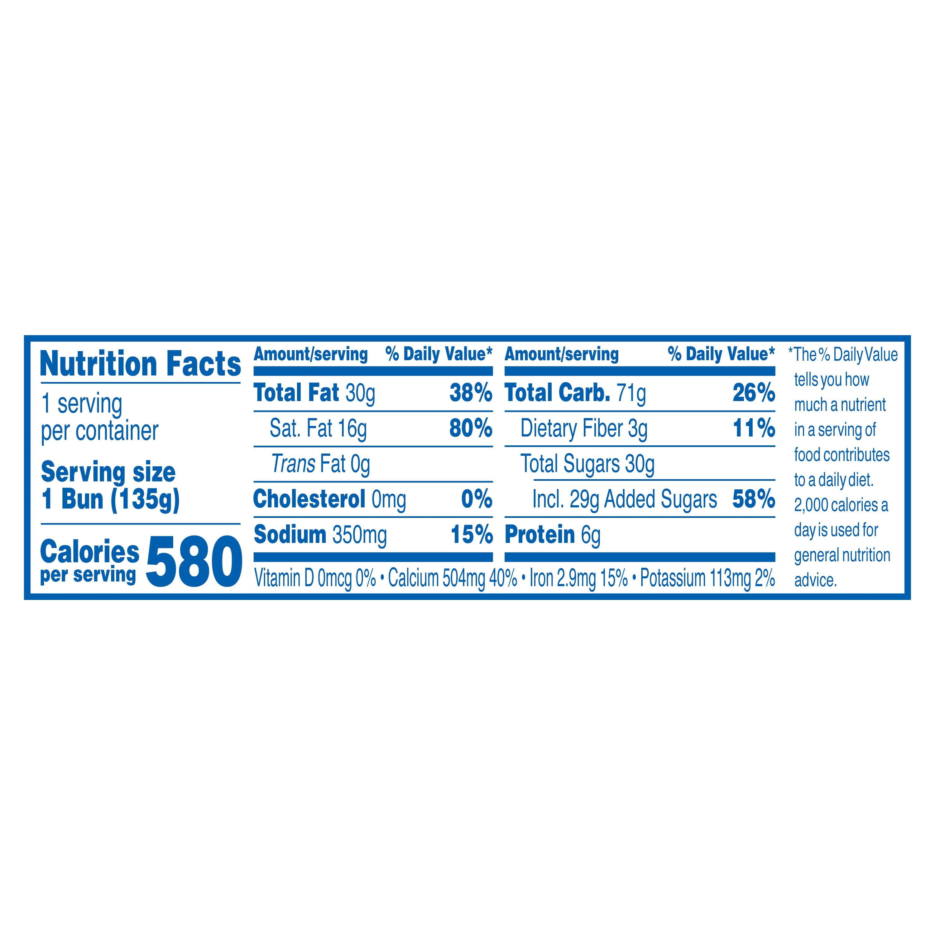 Hostess Jumbo Iced Honey Bun, Single Serve, 4.75 oz