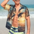 thumbnail image 5 of KLL Men's Hawaiian Shirt Short Sleeve Button Down Beach Shirts-Sailing Dancing Dolphin, 5 of 5