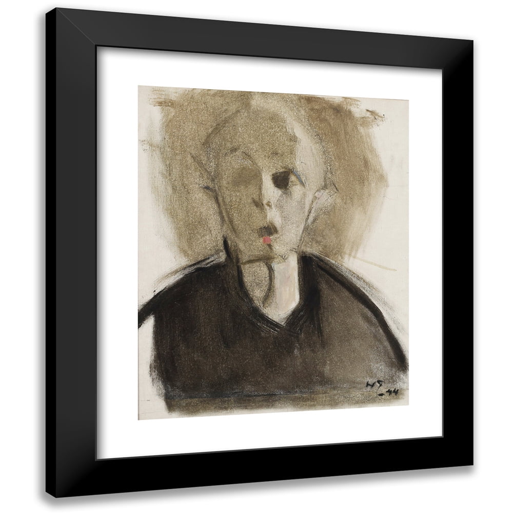 Helene Schjerfbeck 20x24 Modern Framed Art Print - Self- Portrait Red Spot (1944) - Walmart.com
