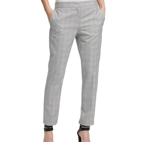 DKNY Womens Skinny Ankle Casual Trouser Pants, Grey, 16