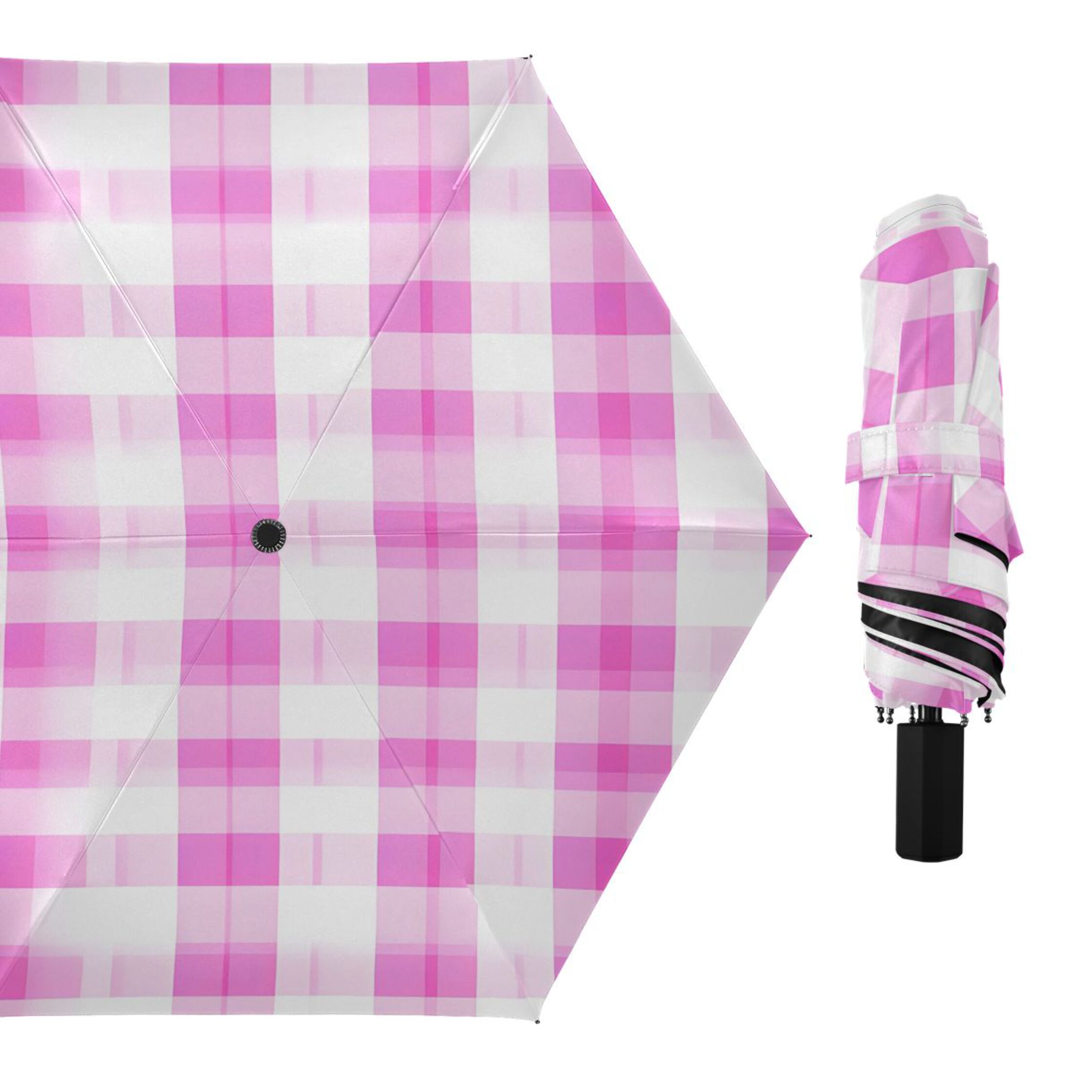 ALAZA Checkered Grid-d8 UPF 50+ Compact Folding Umbrella for Rain Travel Umbrella Packable