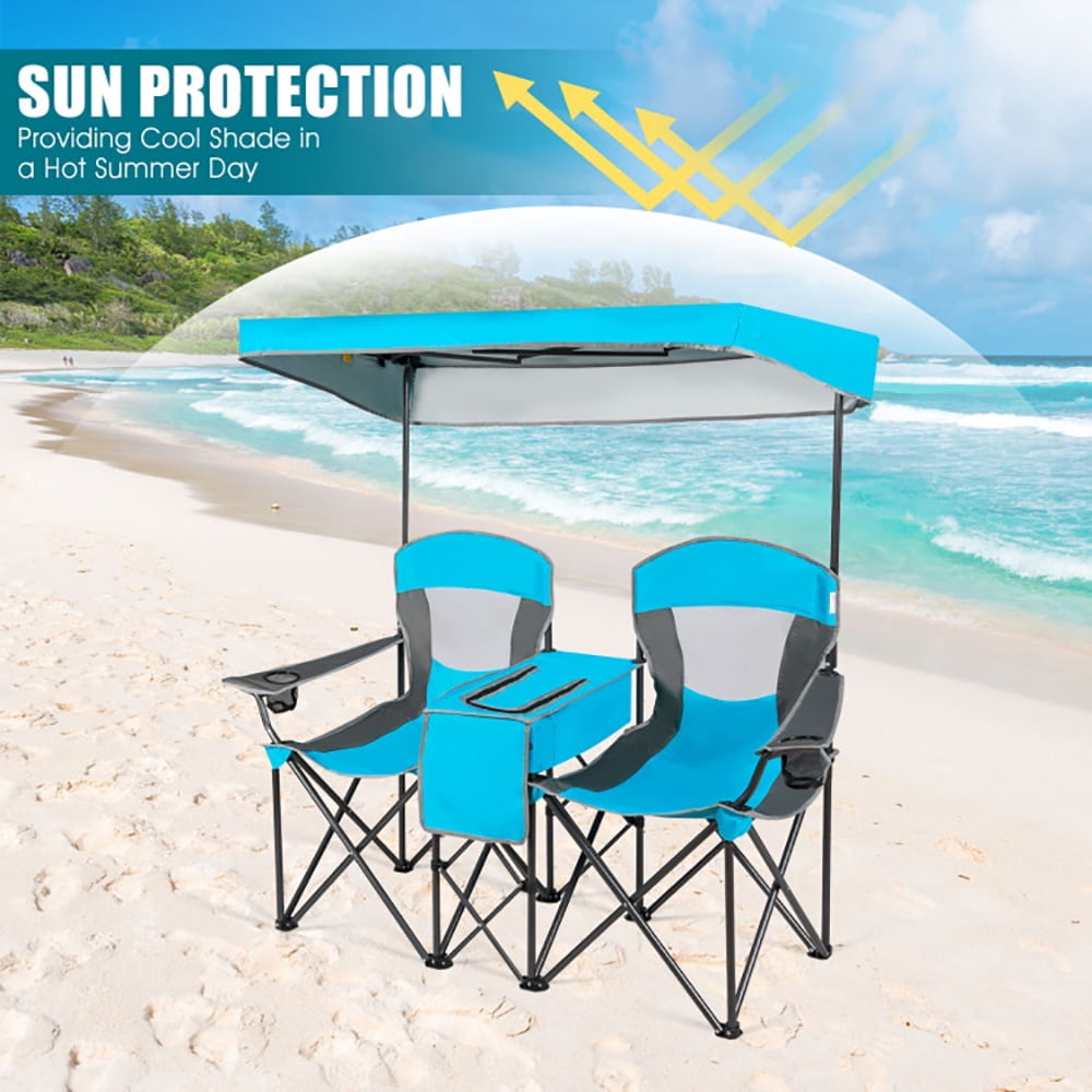 Aimee Lii Portable Folding Camping Canopy Chairs with Cup Holder, Comfy Camping Chairs, Blue Aimee Lii Portable Folding Camping Canopy Chairs with Cup Holder, Comfy Camping Chairs, Blue