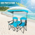 thumbnail image 4 of Spaco Portable Folding Camping Canopy Chairs with Cup Holder-Blue,Folding Camping Chairs for Adult Hiking Fishing Beach, 4 of 8