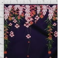 thumbnail image 1 of Soimoi Poly Georgette Fabric Leaves & Flower Panel Printed Fabric 1 Yard 52 Inch Wide, 1 of 3