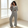 thumbnail image 6 of Stralyhd Two Piece Lounge Set for Women 2026 Summer Loose Set Casual Polo Shirts Pants Outfits Striped Vacation Matching Set Black XL, 6 of 6