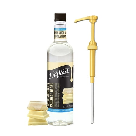DaVinci Gourmet White Chocolate Sugar Free Flavoring Syrup, 25.4 fl oz   Gold Pump