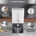 thumbnail image 3 of Tkrady 25 Lbs Rice Dispenser, Large Grain Container Storage with Lid Measuring Cylinder Moisture Proof Household Cereal Dispenser Bucket for Kitchen Soybean Corn -Grey, 3 of 8