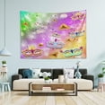 thumbnail image 5 of Mardi Gras Rainbow Tapestry Wall Hanging Tapestries Happy Colorful Hippie Psychedelic Art Polyester Carpet Wall Decorative for Living Room Bedroom 60x40inch Home Decor Gifts, 5 of 7