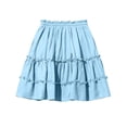 thumbnail image 5 of CBASIHI Girls Ruffle Tiered Cotton Skirt​s- A-Line Summer Elastic Drawstring Waist Casual Flowy Kids Pleatd Mini Skirts Blue Size 12-13 Years, 5 of 7