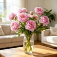 thumbnail image 5 of Artificial Peony Flowers 6 Colors Faux Silk Stems Buds Wedding Home Vase Floral Arrangement Centerpiece Decor, 5 of 6