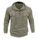 thumbnail image 2 of pstuiky camisas de manga larga para hombre, Camiseta informal de manga larga con capucha y botones para hombre, con bolsillos dobles, color liso camisetas de hombre xl, 2 of 6