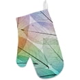 thumbnail image 2 of Polyester Insulation Kitchen Oven Mitts Potholder Apron 3Pcs Set Macro Leaves Background Non Slip Heat Resistant Gloves for Baking Cooking BBQ, 2 of 7