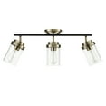 thumbnail image 4 of Globe Electric Vintage Style 3-Light Brass Matte Black Track Light Glass Shades, 4 of 9