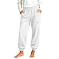 thumbnail image 3 of Plus Size Sweatpants for Women Casual Straight-Leg Ankle-Length Solid Loose Tight Waist Workout Gym Athletic Sweatpants, 3 of 5