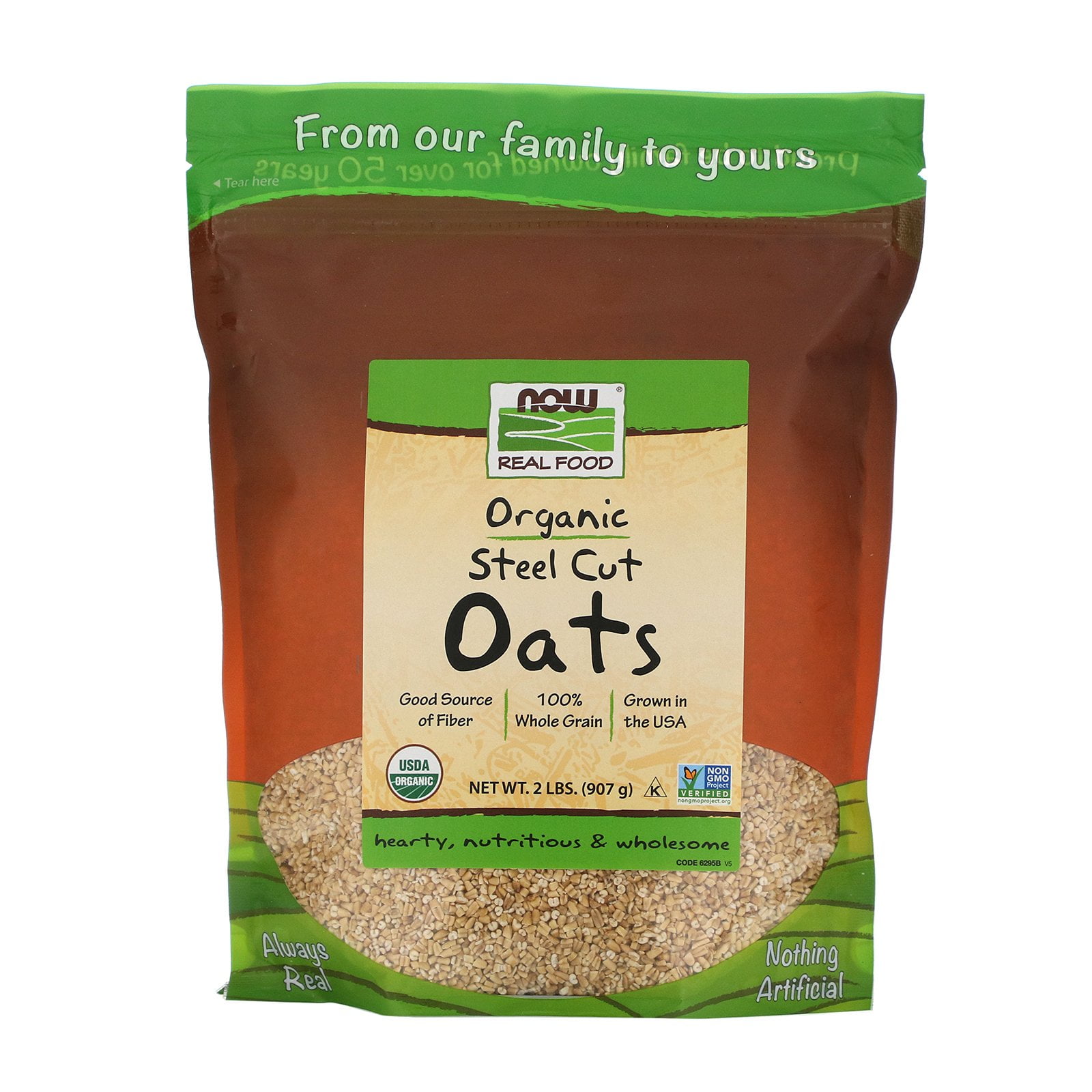 Real Food, Organic Steel Cut Oats, 2 lbs (907 g), NOW Foods