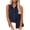 Navy, variant on Kukoosong Women's Casual Sleeveless Crop Top with Turn Down Collar and Button Closure Solid Color Blouse for Summer Daily Wear Women's Tank Tops