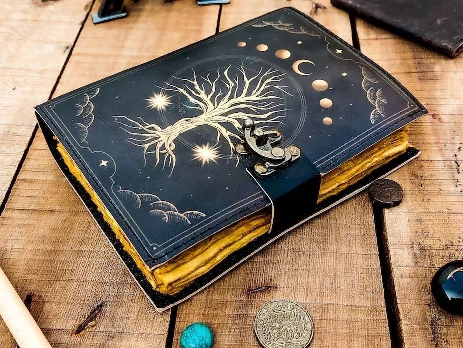 Vintage Leather Journal grimoire Celtic Witch mother Leather Book of Shadows New
