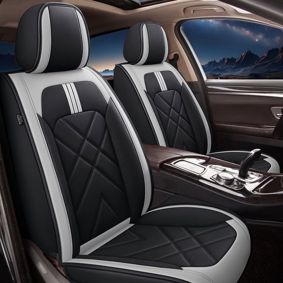 DIKSOAKR Car Seat Covers for Toyota Prius 2003-2015: 5 Seats Full Set Beathable Leather Automotive Seat Protectors - Gray