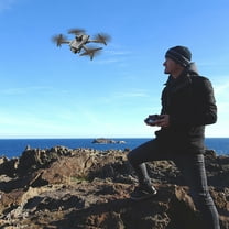 Gifts for Teenage Boys 16-18, Aerial Photography Drone 8K Camera Folding Remote Control Airplane Obstacle Avoidance Quadcopter Toy, Gray, One Size