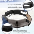 thumbnail image 4 of Grey Rattan Patio Sofa Set with Storage, Modular Sectional Outdoor Couch with Removable Cushions for Backyard, Deck, 4 of 10