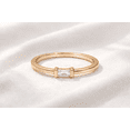thumbnail image 2 of Jewelerix Baguette Cut Moissanite Solitaire Ring, Minimalist Yellow Gold Band, Dainty Engagement Ring, Wedding Promise Ring, 2 of 3