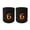 6, variant on COUVER Embroidered Orange Number 10 Black Terry Cotton Athletic Wristbands 1 Pair (Mens)