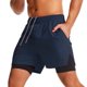thumbnail image 4 of Pantalones cortos deportivos 2 en 1 para hombre con cremallera y presilla para toalla, 4 of 8