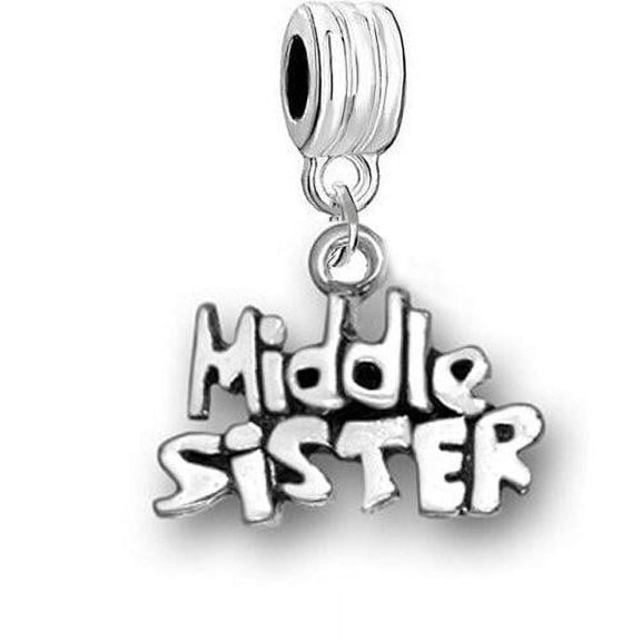 Sexy Sparkles Middle Sister European Bead Compatible with Most European Snake Chain Charm Bracelets - 1 Charm