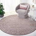 thumbnail image 2 of SAFAVIEH Toscana Roger Oriental Polyester Area Rug, Ivory/Brown, 6'7" x 6'7" Round, 2 of 8