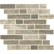 Driftwood Brown 12 In. X 12 In. X 6 Mm Interlocking Matte Glass Mosaic Tile (14.55 Sq. Ft. / Case)