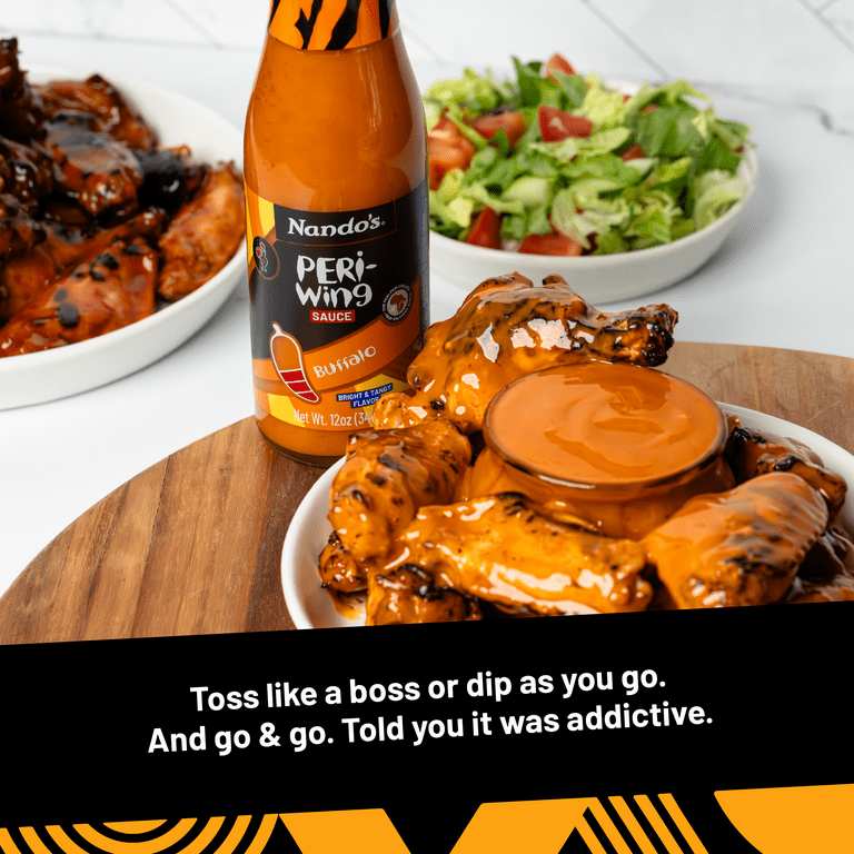 Nando's Buffalo PERi-Wing Sauce, 9.2 oz Bottle – Tangy Spicy Peri