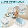 thumbnail image 3 of soap dish，bar shower soap holder for shower wall，shower soap dish kitchen soap tray，Silicone, white two-pack, 3 of 6