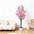 thumbnail image 3 of 5-foot artificial cherry blossom tree con a blanca pot-realistic fake sakura tree para indoor outdoor home garden oficina y wedding decor (double), 3 of 7