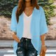 thumbnail image 1 of TaTaai 3/4 Sleeve Casual Cardigan Top, Women's Mid Length Cover Shirt, Fashion Spring Summer Blouse, Perfect for Home Work Party Use Gift, 1 of 8