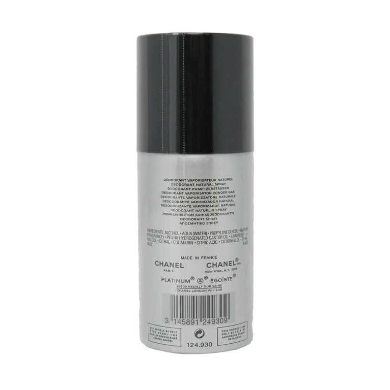 Chanel Egoiste Platinum 3.4 Deodorant Spray For Men 