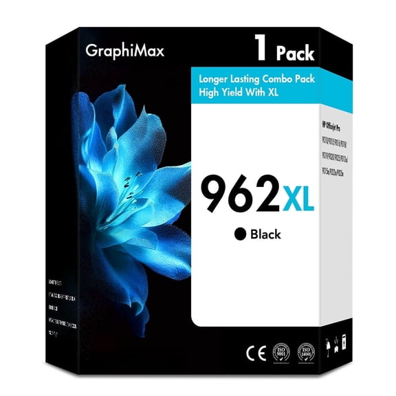 962 962XL Ink Cartridges Compatible for 962XL 962 1 Pack Black for OfficeJet Pro 9015 9020 9018 9025 9010 9018 9019 Printer