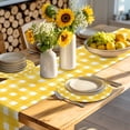 thumbnail image 4 of Yellow Plaid Round 15 Inch Placemats Set of 6, Watercolor Grid Checker Gingham Farmhouse HeatResistant Non Slip Place Mats for Dining Table, Wipeable Braided Kitchen Table Mats for Housewarming, 4 of 9