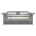 thumbnail image 4 of Full Size Daybed with Two Drawers, Full Size Wood Sofa Bed Frame with Arm Shelf for Kids Teens Adults,Bed Frame Elegant Furniture for Living Room ,Guest Room ,Children Room, No Box Spring Needed,Gray, 4 of 7