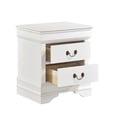 thumbnail image 4 of JERFIT White Nightstand with 2 Drawers, Traditional Bedside Table with Antique Brass Handles, No Assembly Required Bedroom Furniture, 4 of 7