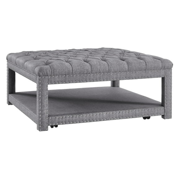 Right2Home Modern Nailhead Tufted Cocktail Ottoman